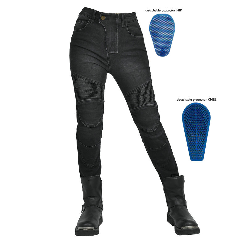 Damskie jeansy haftowane spodn – Motorcycle Gear Testing recenzja i cena