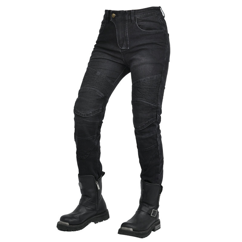 Damskie jeansy haftowane spodn – Motorcycle Gear Testing recenzja i cena